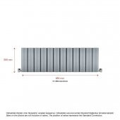 300X1195mm Amber Yatay Gümüş Gri Alüminyum Radyatör Standart Bağlantı - 2