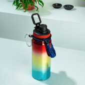 Cooker 1395-3 Paslanmaz Çelik Sızdırmaz Çift Katmanlı Taşıma Askılı Çay Kahve Termosu Kırmızı 700 ml - 1
