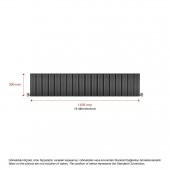 300X1435mm Amber Yatay Antrasit Alüminyum Radyatör Standart Bağlantı - 2