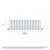 300X955mm Amber Yatay Beyaz Alüminyum Radyatör Standart Bağlantı thumbnail 2