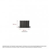 300X395mm Lilac Yatay Antrasit Alüminyum Radyatör Standart Bağlantı thumbnail 2