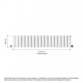 300X1435mm Lilac Yatay Beyaz Alüminyum Radyatör Standart Bağlantı thumbnail 2