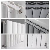 300X955mm Lilac Yatay Antrasit Alüminyum Radyatör Standart Bağlantı - 3