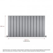 600X1035mm Amber Yatay Gümüş Gri Alüminyum Radyatör Standart Bağlantı thumbnail 2
