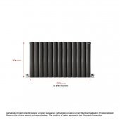 600X1035mm Lilac Yatay Antrasit Alüminyum Radyatör Standart Bağlantı - 2
