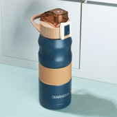 Cooker 1393-2 Paslanmaz Çelik Sızdırmaz Çift Katmanlı Yalıtımlı Çay Kahve Termosu Lacivert 350 ml - 1