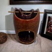 T.Concept Beyaz Gül Desenli Seramik Buhurdanlık Kahverengi 10866 - 2