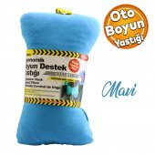 Automix Araba Araç Otomobil Oto Koltuk Başlığı Ergonomik Boyun Destek Yastığı Mavi Renk 44837 - 1