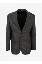 Süvari Regular Fit Siyah Erkek Armürlü Ceket CT2004800235 - 1