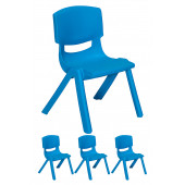 Junior 4 Adet Ergonomik Konforlu Anaokulu Kreş Çocuk Sandalyesi - Mavi - 1