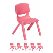 Junior 6 Adet Ergonomik Konforlu Anaokulu Kreş Çocuk Sandalyesi - Pembe - 1