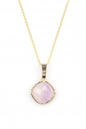 Ametist Doğal Taş Gold Renkli Kolye thumbnail 1