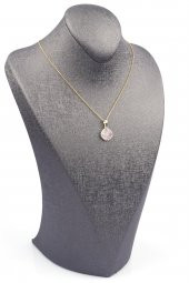 Ametist Doğal Taş Gold Renkli Kolye thumbnail 2