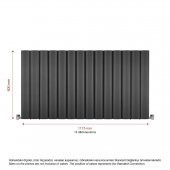 600X1115mm Amber Yatay Antrasit Alüminyum Radyatör Standart Bağlantı thumbnail 2