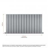 600X1115mm Amber Yatay Gümüş Gri Alüminyum Radyatör Standart Bağlantı - 2