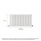 600X1115mm Lilac Yatay Beyaz Alüminyum Radyatör Standart Bağlantı - 2