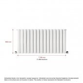 600X1195mm Lilac Yatay Beyaz Alüminyum Radyatör Standart Bağlantı - 2
