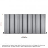 600X1275mm Amber Yatay Gümüş Gri Alüminyum Radyatör Standart Bağlantı - 2