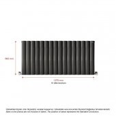 600X1275mm Lilac Yatay Antrasit Alüminyum Radyatör Standart Bağlantı - 2