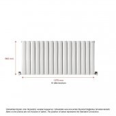 600X1275mm Lilac Yatay Beyaz Alüminyum Radyatör Standart Bağlantı - 2