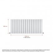 600X1355mm Amber Yatay Beyaz Alüminyum Radyatör Standart Bağlantı - 2