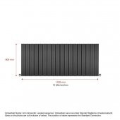 600X1435mm Amber Yatay Antrasit Alüminyum Radyatör Standart Bağlantı - 2