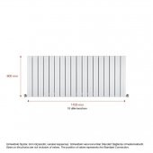 600X1435mm Amber Yatay Beyaz Alüminyum Radyatör Standart Bağlantı - 2