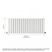 600X1435mm Lilac Yatay Beyaz Alüminyum Radyatör Standart Bağlantı - 2