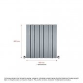 600X475mm Amber Yatay Gümüş Gri Alüminyum Radyatör Standart Bağlantı thumbnail 2