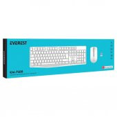 Everest KM-7500 Beyaz Kablosuz Q Multimedia Klavye + Mouse Set thumbnail 2