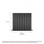 600X555mm Amber Yatay Antrasit Alüminyum Radyatör Standart Bağlantı thumbnail 2