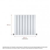 600X555mm Amber Yatay Beyaz Alüminyum Radyatör Standart Bağlantı - 2