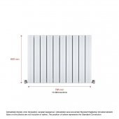 600X795mm Amber Yatay Beyaz Alüminyum Radyatör Standart Bağlantı - 2