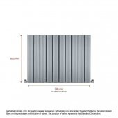 600X795mm Amber Yatay Gümüş Gri Alüminyum Radyatör Standart Bağlantı - 2