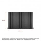 600X875mm Amber Yatay Antrasit Alüminyum Radyatör Standart Bağlantı - 2
