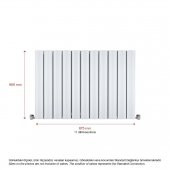 600X875mm Amber Yatay Beyaz Alüminyum Radyatör Standart Bağlantı - 2