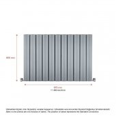 600X875mm Amber Yatay Gümüş Gri Alüminyum Radyatör Standart Bağlantı - 2