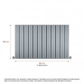 600X955mm Amber Yatay Gümüş Gri Alüminyum Radyatör Standart Bağlantı thumbnail 2
