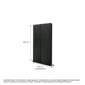 900X795mm Amber Dikey Antrasit Alüminyum Radyatör Standart Bağlantı - 2