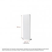 900X395mm Amber Dikey Beyaz Alüminyum Radyatör Standart Bağlantı - 2