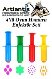 Oyun Hamuru Enjektör Kalıbı 4 lü 1 Paket 4 Çeşit Enjektör Oyun Hamuru Kalıbı Okul Kreş Okul Öncesi Etkinlik - 1