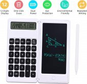 Valkyrie C5 Dijital Çizim Ekranlı Bilimsel Fonksiyonlu E-Writer Hesap Makinesi Katlanabilir Sessiz Tuşlu Beyaz - 3