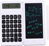 Valkyrie C5 Dijital Çizim Ekranlı Bilimsel Fonksiyonlu E-Writer Hesap Makinesi Katlanabilir Sessiz Tuşlu Beyaz - 8