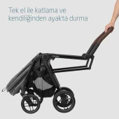 Maxi-Cosi Leona2-Cabriofix I-Size Tek Elle Katlanabilen Ultra Kompakt Çift Yönlü Seyahat Sistem Bebek Arabası Grey-Graphite - 10