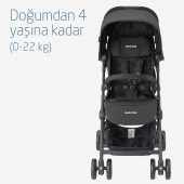 Maxi-Cosi Lara2-CabrioFix I-Size Ultra Kompakt Kabin Boy Seyahat Sistem Bebek Arabası Essential Black thumbnail 8