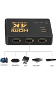 HDMI Çoklayıcı 3 Port 4K Kumandalı Ultra Hd HDMI Switch Splitter - 4