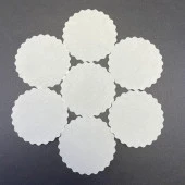 500 Adet Tek Kullanımlık Beyaz Desenli Kağıt Bardak Altlığı 80 mm - 3