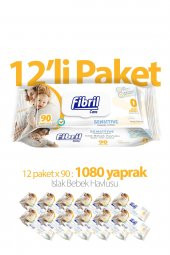 Fibril Baby Sensitive Islak Mendil 12x90 Lı Paket 1080 Yaprak thumbnail 2