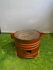 27 cm 3 Kapaklı Bakır Boyalı Yuvarlak Mangal - 1