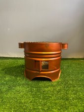 27 cm 3 Kapaklı Bakır Boyalı Yuvarlak Mangal - 2